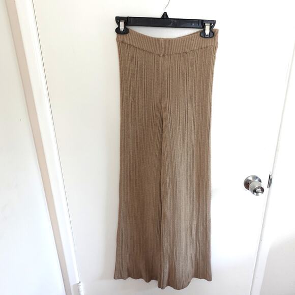 NWT Princess Polly Lexie Knit Pants XS/S Beige Marle Wide Leg High Rise Lounge - Picture 2 of 10
